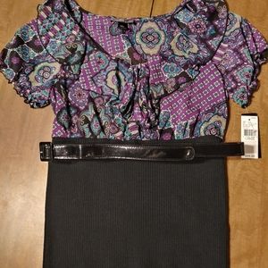 Purple Blouse with Belt Size L by Byer California